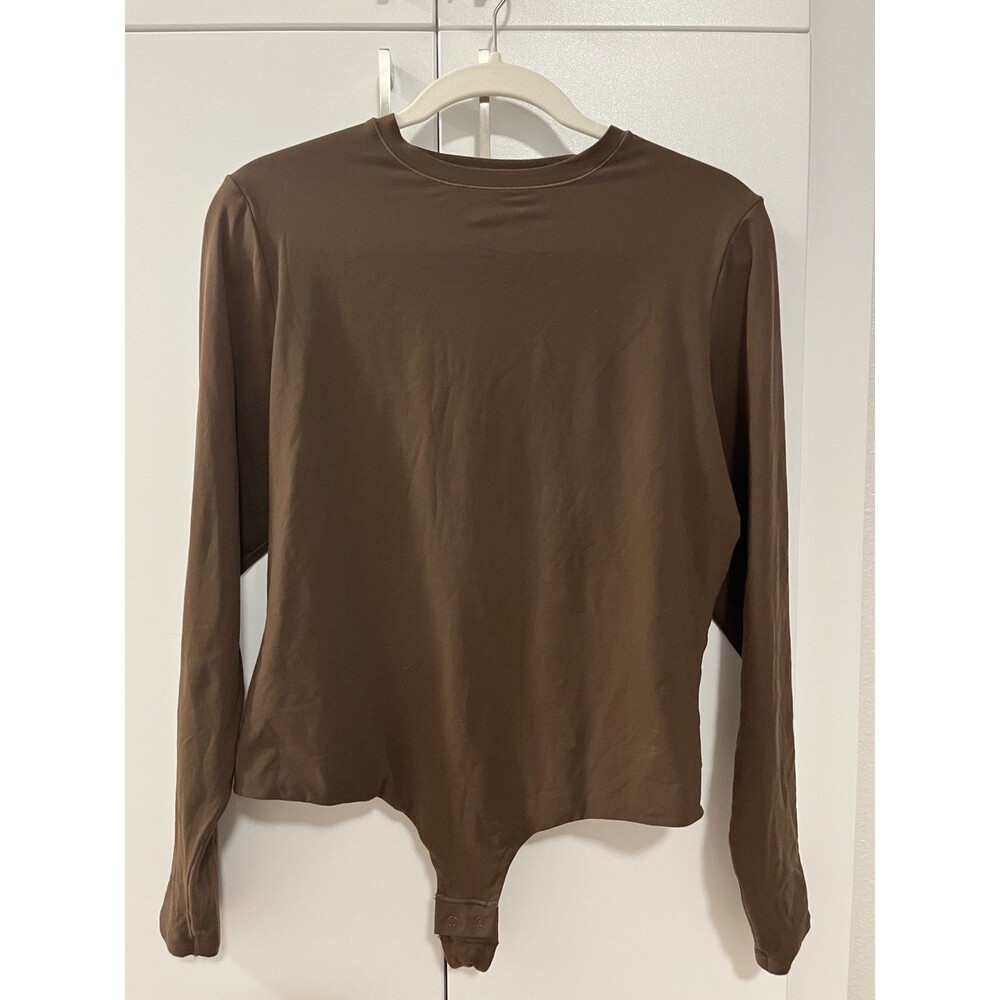 NWOT SKIMS Fits Everybody Long Sleeve T-Shirt Bodysuit Cocoa Brown 2X